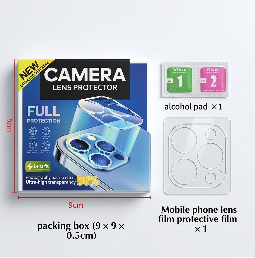 Camera Lense 13 Camera Protector - 9H Ultra-Thin Tempered Glass 3D Curved Full Coverage Film - Image 1